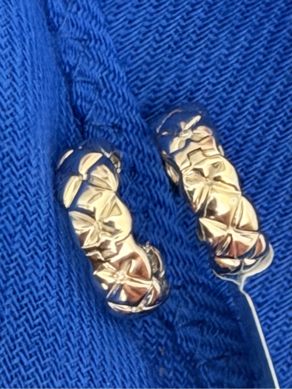 925 Sterling Natural Diamond Hoop Huggie Earrings Twisted Cable Openwork Lattice